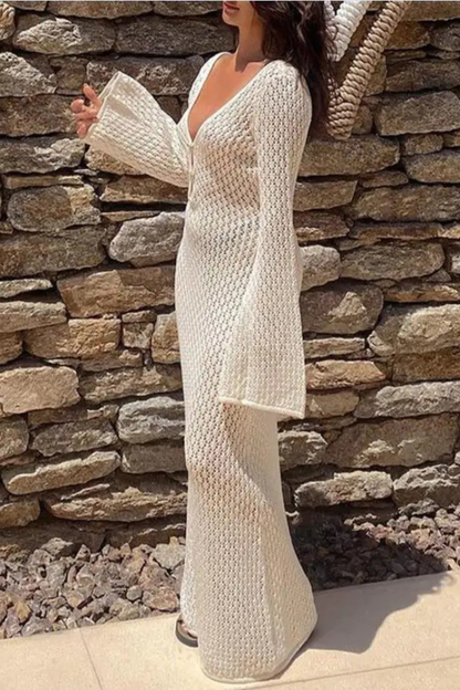 Maya | Elegancka Sukienka Maxi z Głębokim Dekoltem na Wesele 6