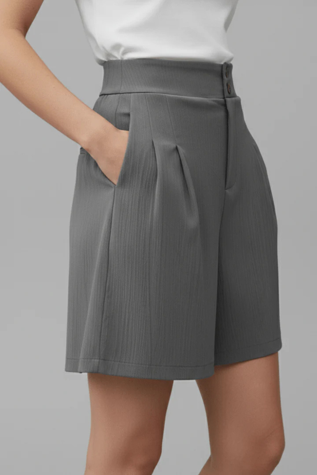 Maya | Eleganckie Damskie Bermudy z Wysokim Stanem 3
