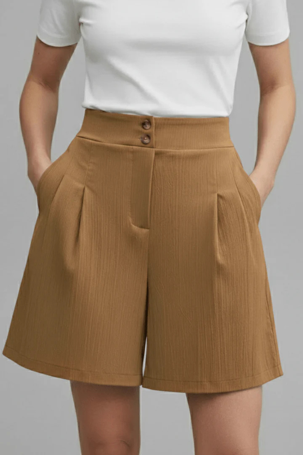 Maya | Eleganckie Damskie Bermudy z Wysokim Stanem 7