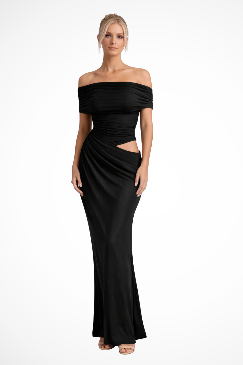 Mia | Elegancka Damska Sukienka Maxi z Odkrytymi Ramionami 2