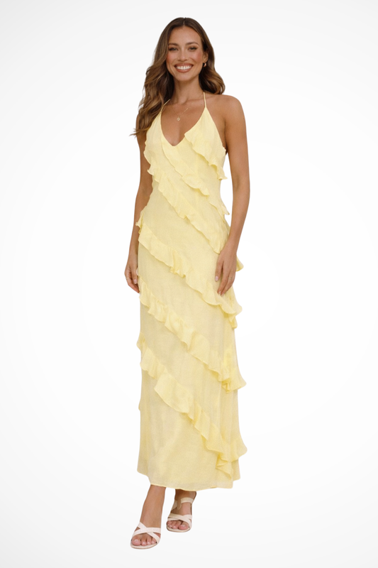 Mia | Elegancka Letnia Sukienka Maxi z Dekoltem Halter 0