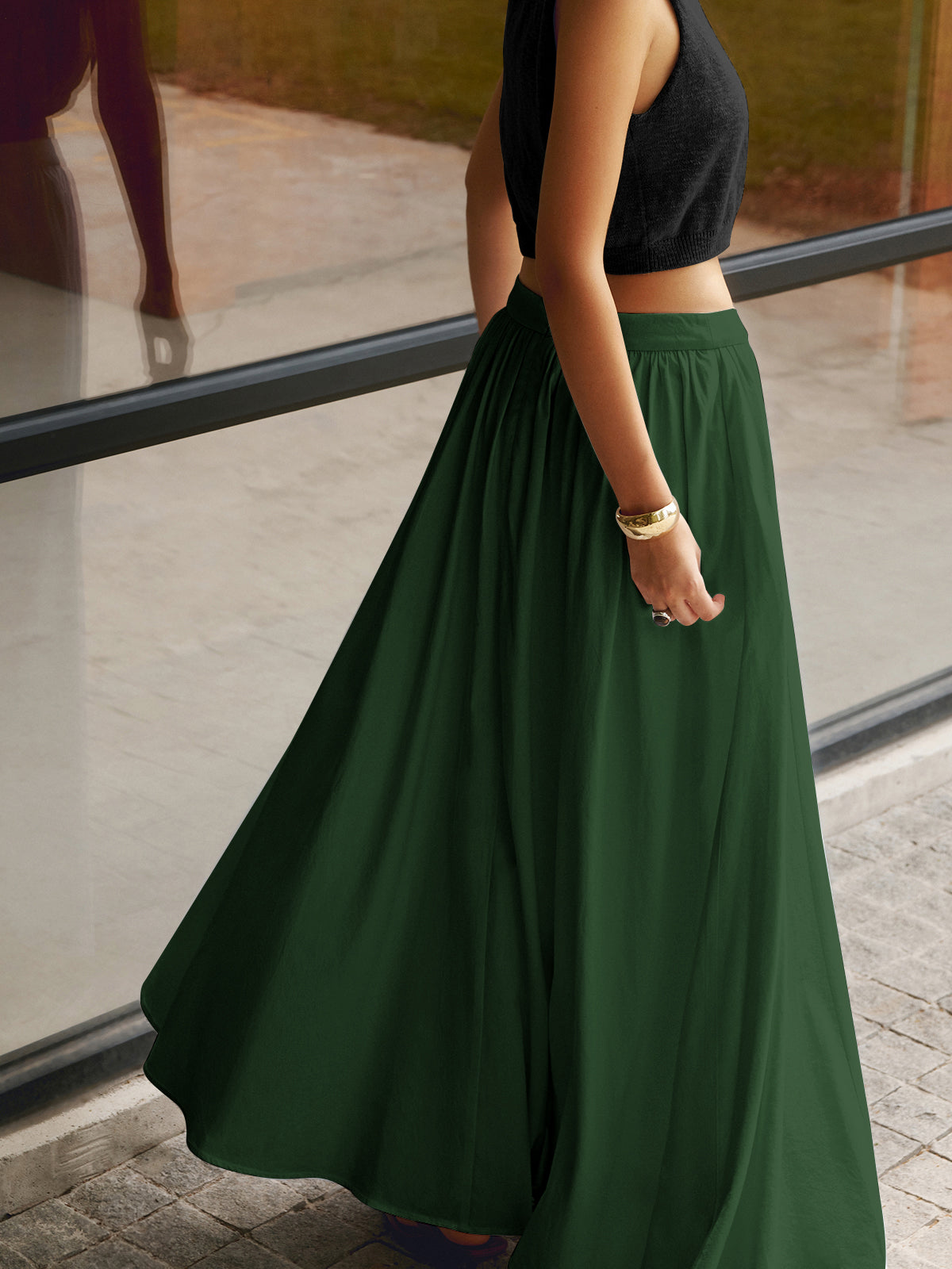 Mia | Elegancka Plisowana Spódnica Maxi z Wysokim Stanem 7