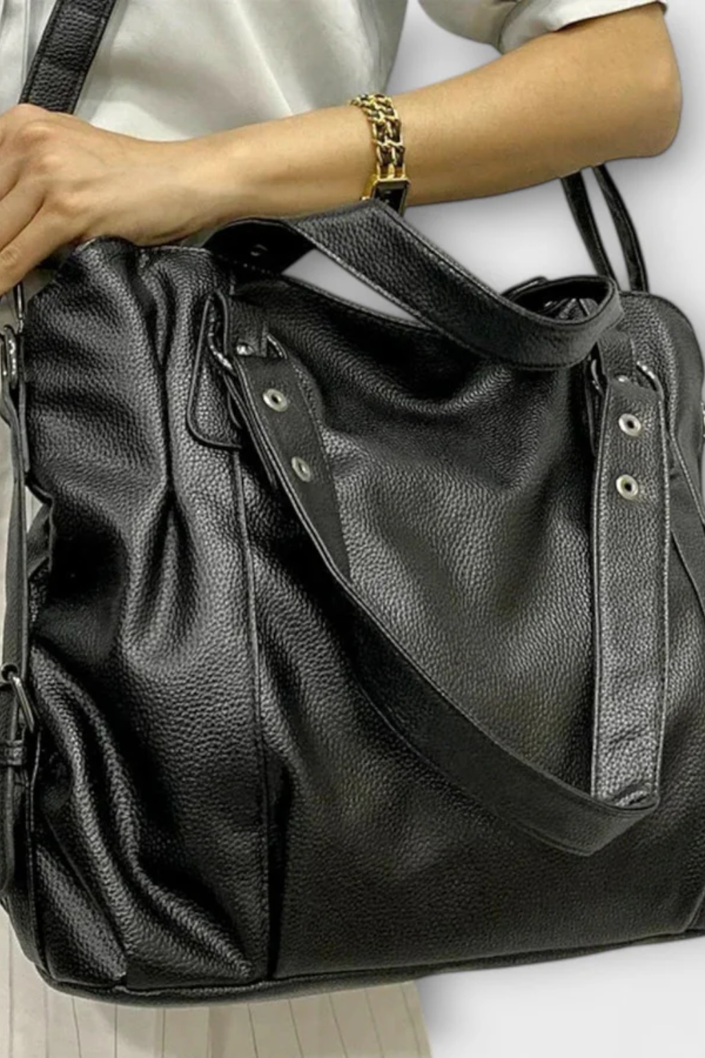 Mia | Elegancka Skórzana Torba na Ramię z Ćwiekami 5