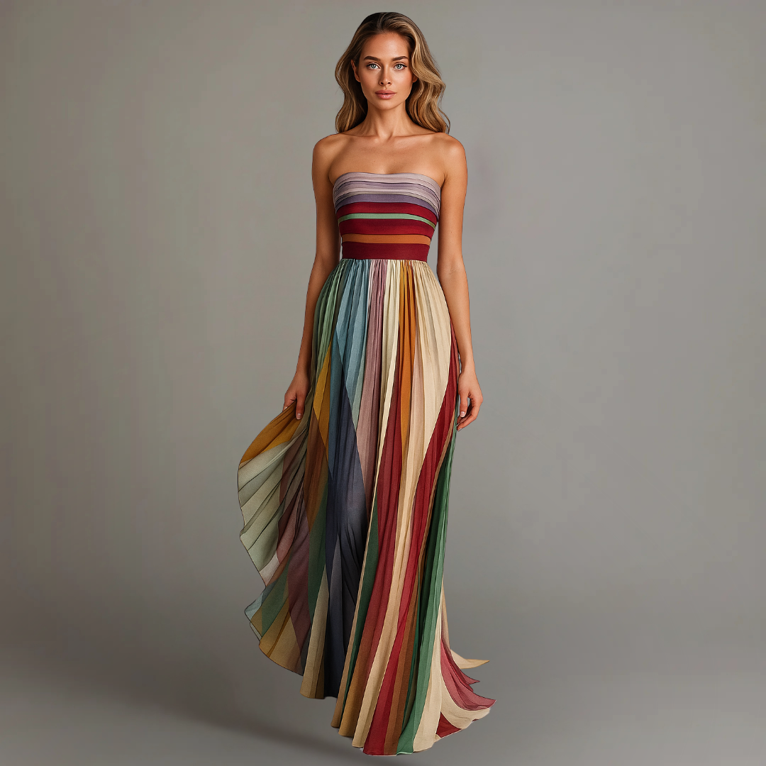 Mia | Elegancka Sukienka Letnia Maxi z Plisami 0