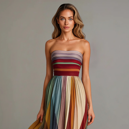 Mia | Elegancka Sukienka Letnia Maxi z Plisami 1