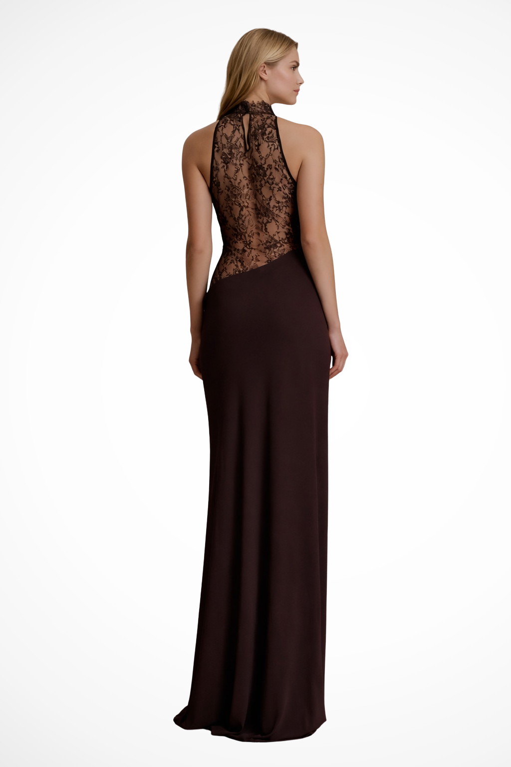 Mia | Elegancka Sukienka Maxi Na Wesele z Koronkowym Panelem 3