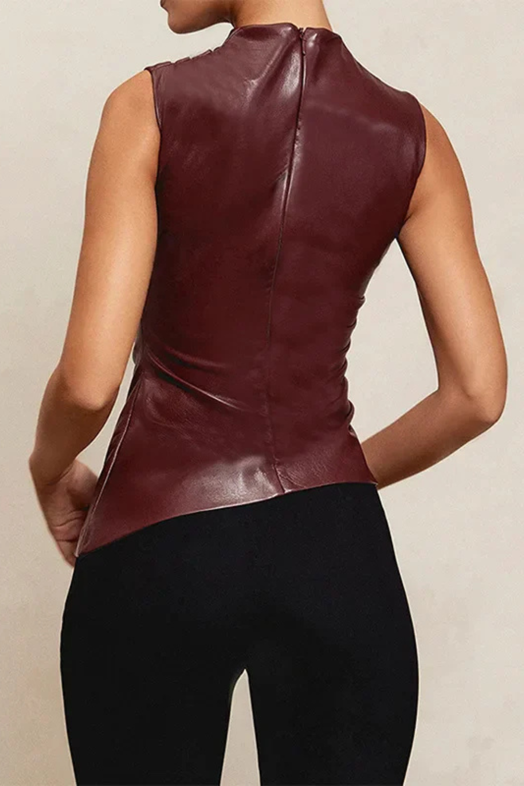 Mia | Elegancki Top Damski Bez Rękawów w Głębokim Brązie 3