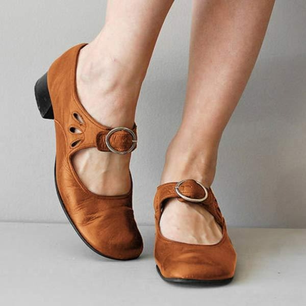 Mia | Eleganckie Skórzane Buty Damskie na Niskim Obcasie 0