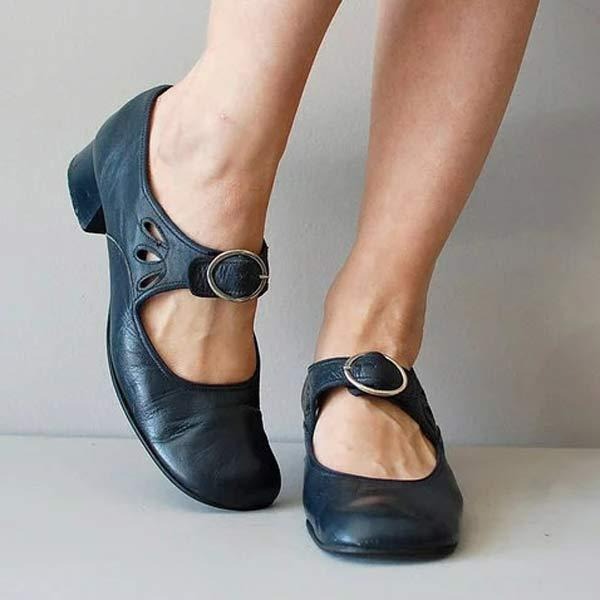 Mia | Eleganckie Skórzane Buty Damskie na Niskim Obcasie 1