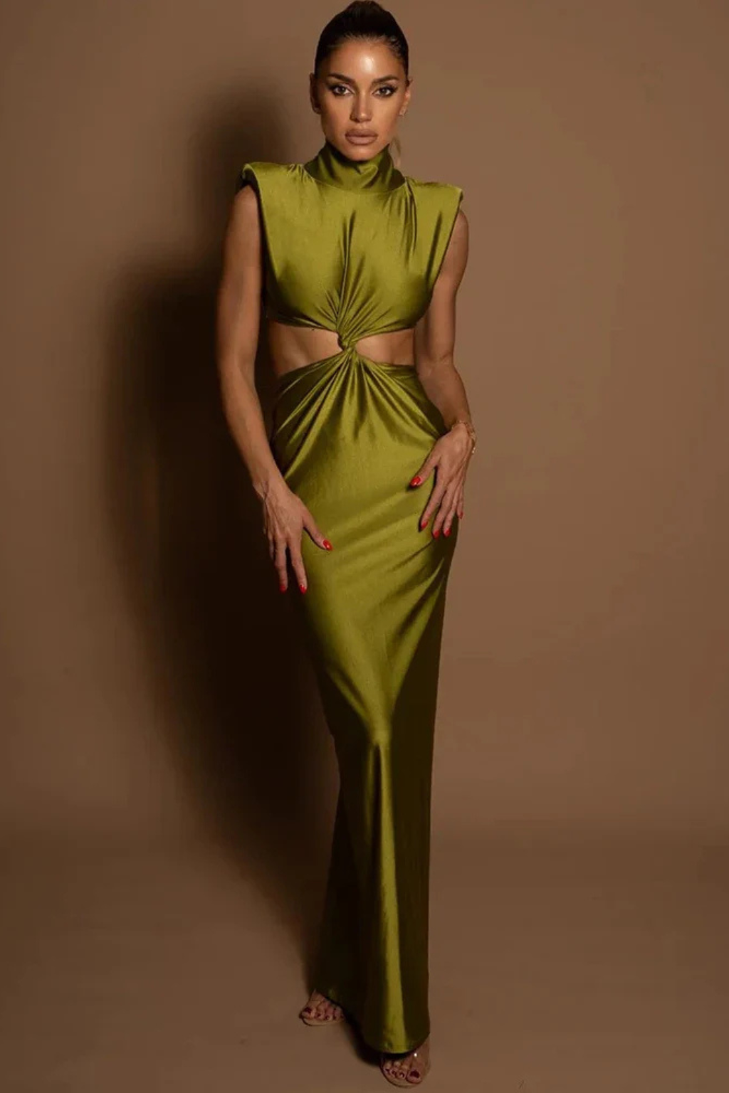 Olivia | Elegancka Damska Sukienka Maxi na Wesele z Wysokim Dekoltem 1