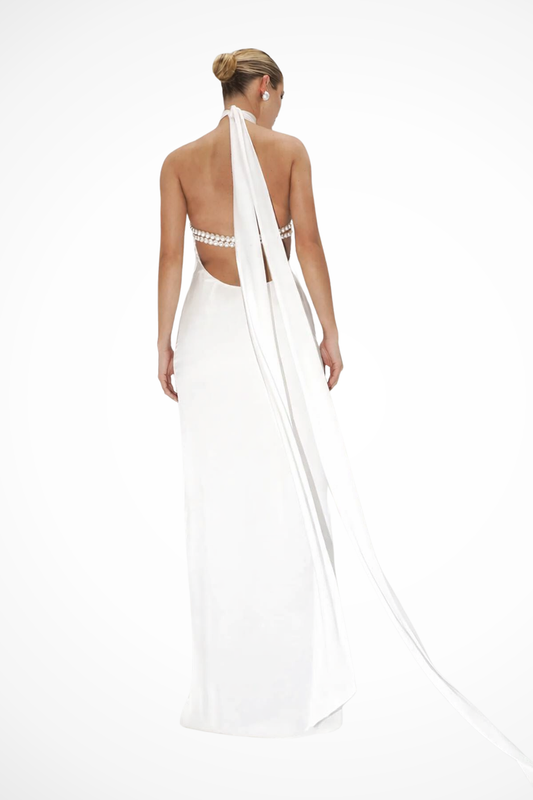 Olivia | Elegancka Damska Sukienka Maxi z Odkrytymi Plecami 0