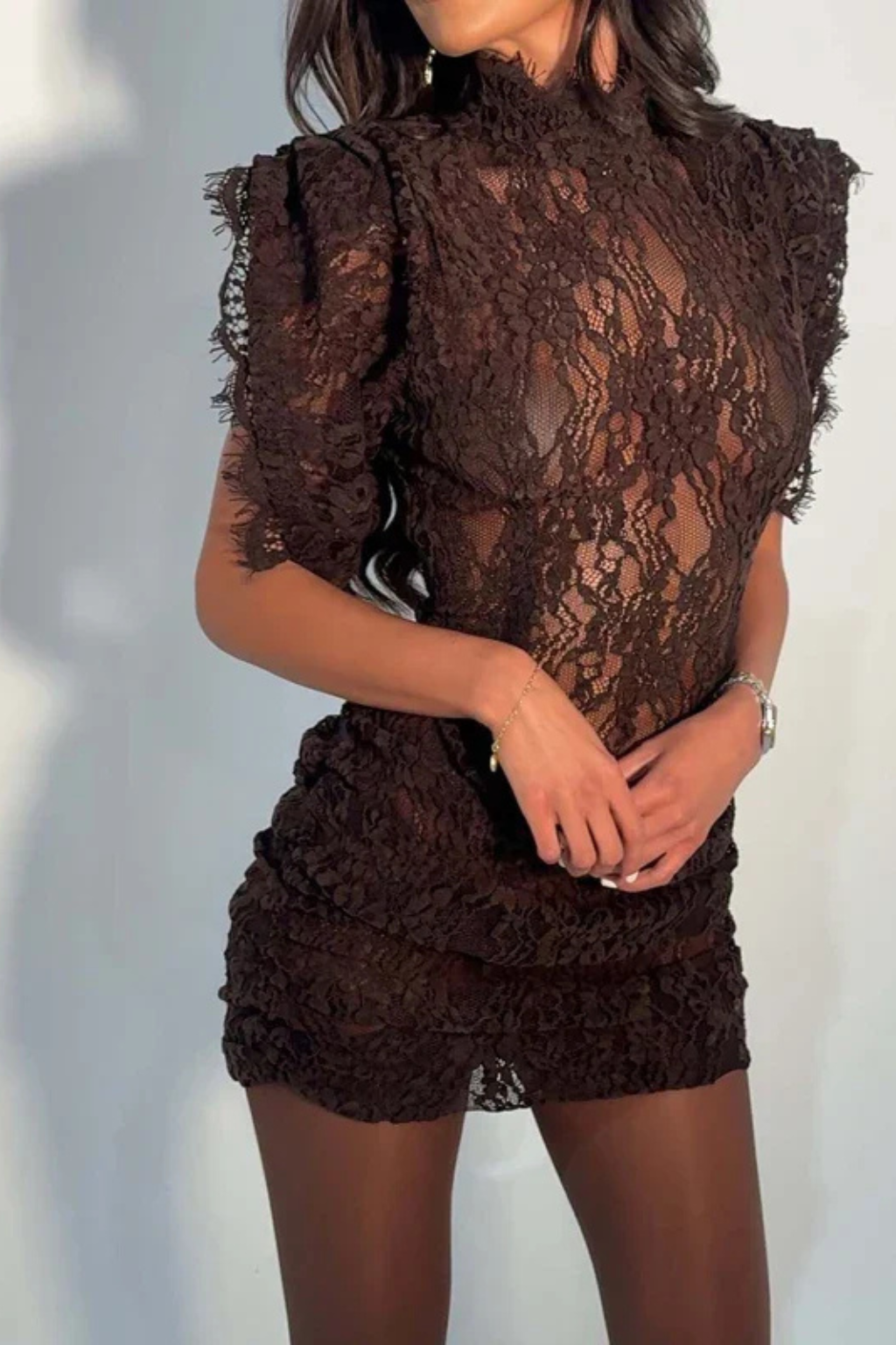 Olivia | Elegancka Damska Sukienka Mini z Koronką 6