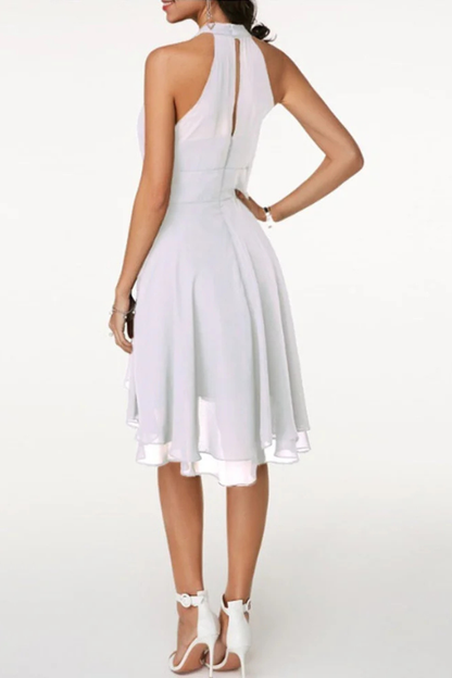 Olivia | Elegancka Halter Sukienka Mini z Falbankami na Wesele 6