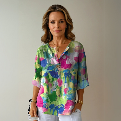 Olivia | Elegancka Kwiatowa Bluzka Damska Z Długim Rękawem 3