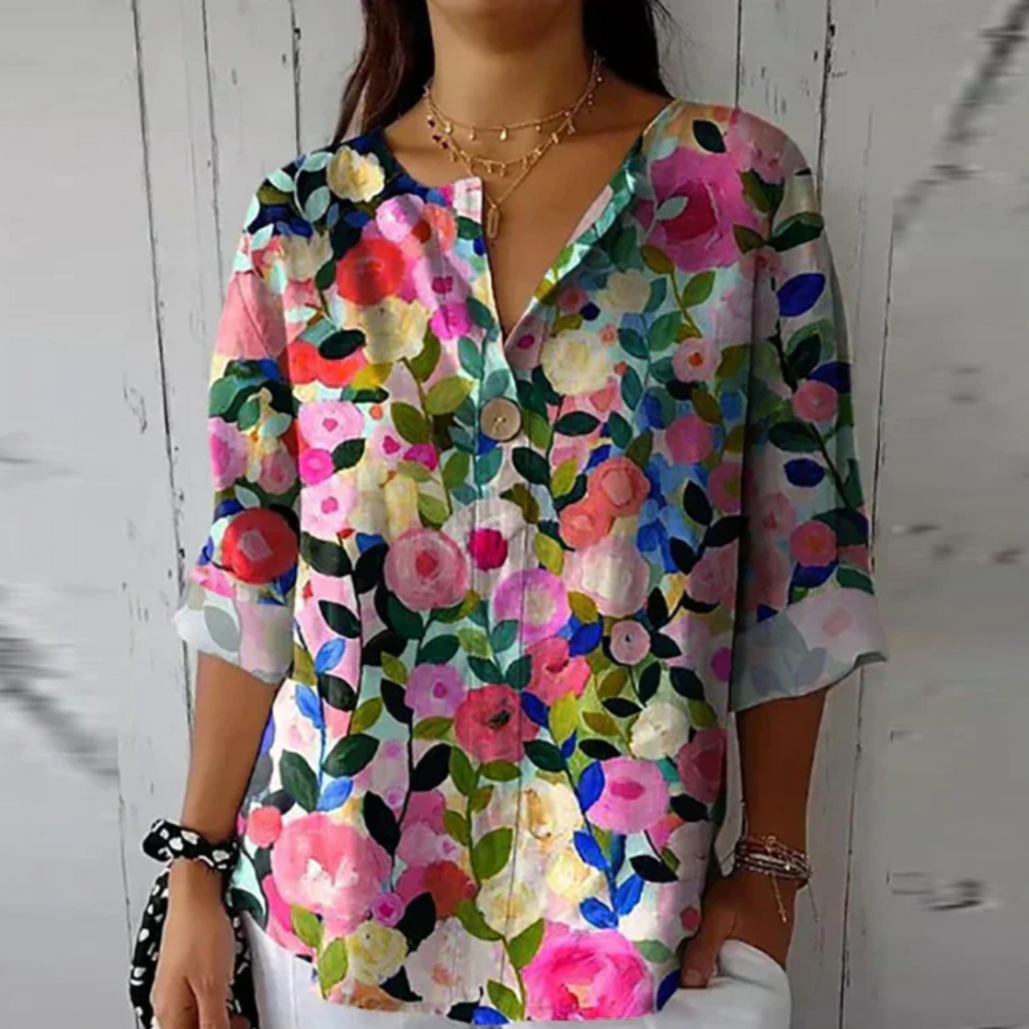 Olivia | Elegancka Kwiatowa Bluzka Damska Z Długim Rękawem 5