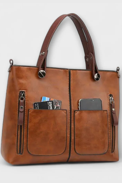Olivia | Elegancka Strukturalna Torba Damska z Kieszeniami na Laptopa 3