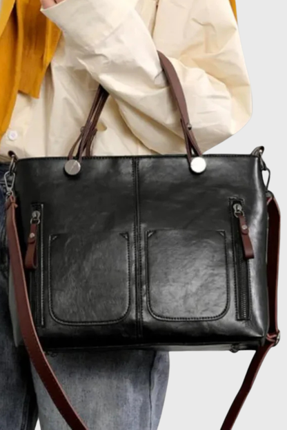 Olivia | Elegancka Strukturalna Torba Damska z Kieszeniami na Laptopa 8