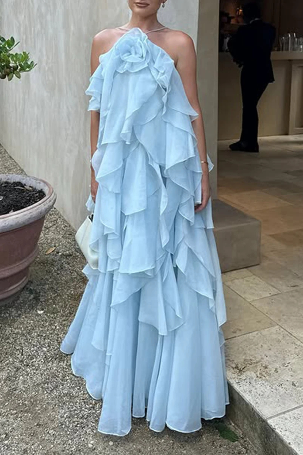 Olivia | Elegancka Sukienka Maxi z Falbaną na Wesele 5