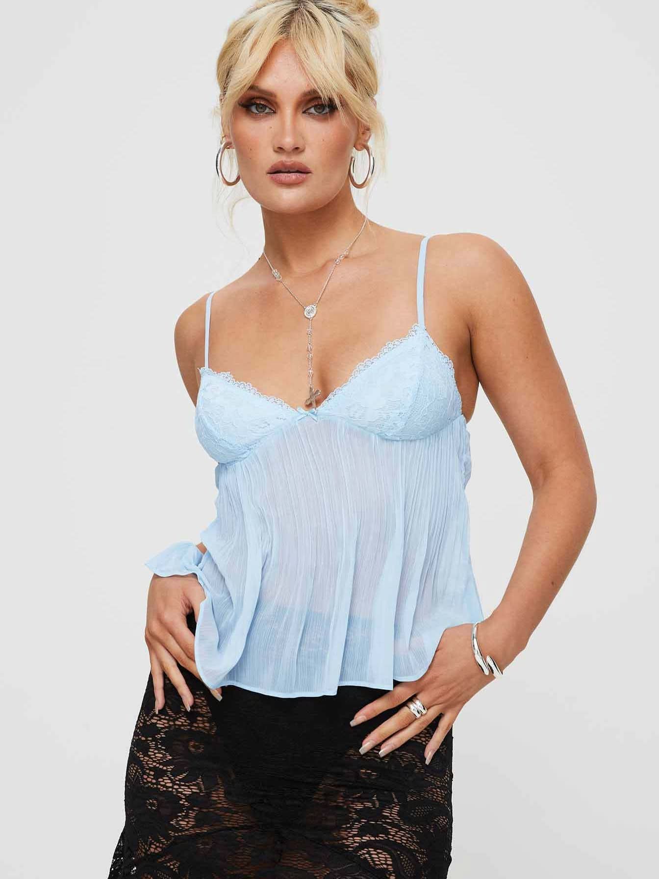 Olivia | Elegancki Top Damski na Ramiączkach z Koronką