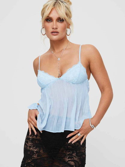 Olivia | Elegancki Top Damski na Ramiączkach z Koronką