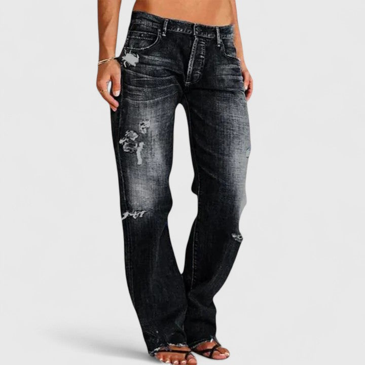Olivia | Stylowe Damskie Jeansy Vintage z Prostymi Nogaawkami 2