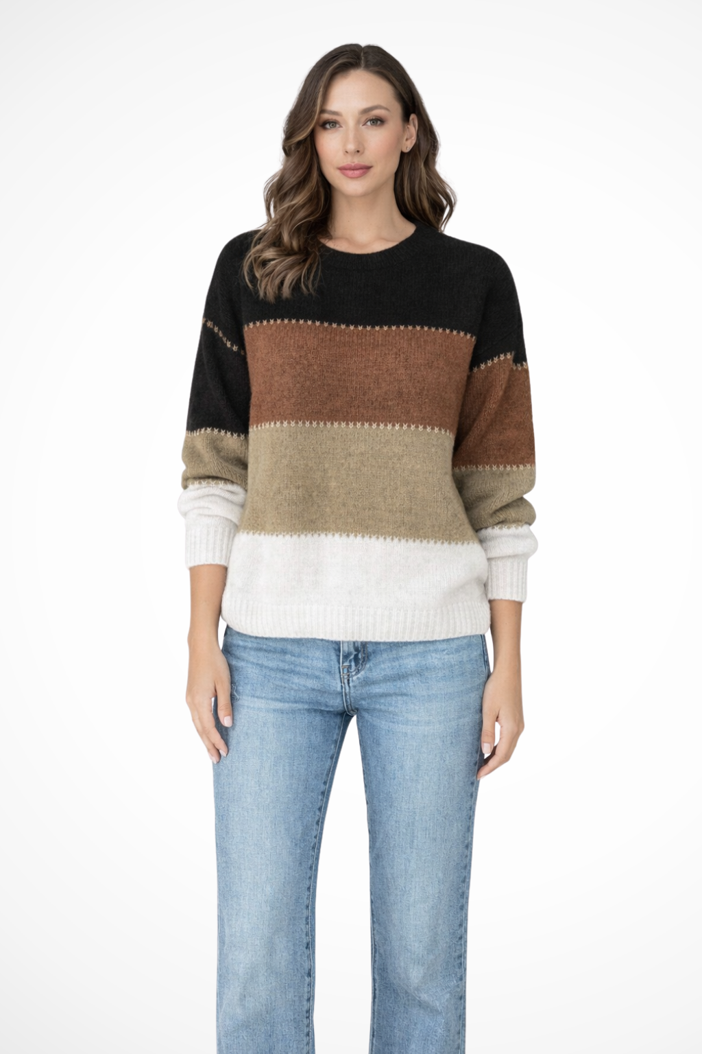 Olivia | Stylowy Wiosenny Sweter Damski z Dzianiny w Kolorze Block 2
