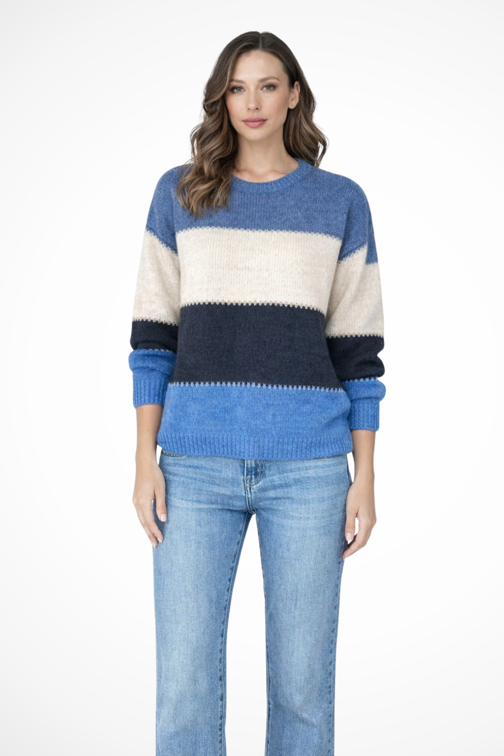 Olivia | Stylowy Wiosenny Sweter Damski z Dzianiny w Kolorze Block 3