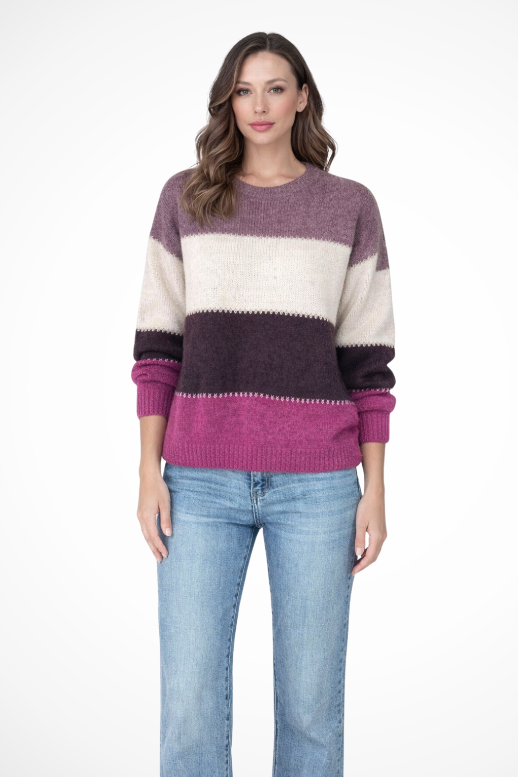 Olivia | Stylowy Wiosenny Sweter Damski z Dzianiny w Kolorze Block 4