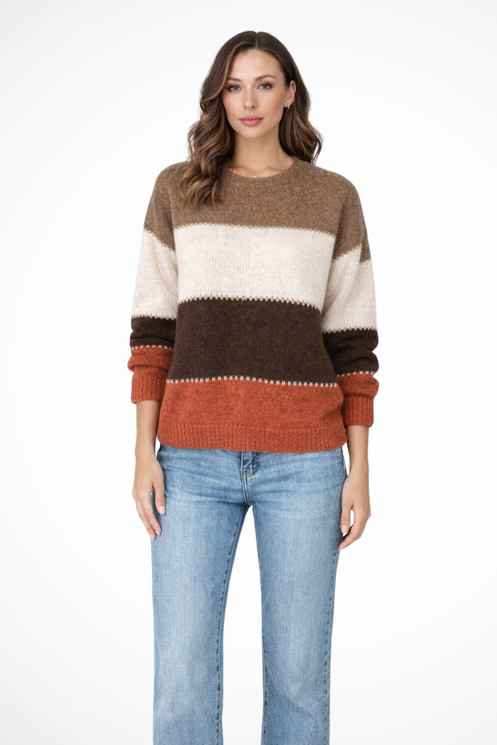 Olivia | Stylowy Wiosenny Sweter Damski z Dzianiny w Kolorze Block 5