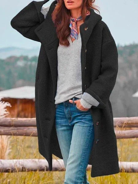 Płaszcz Teddy Damski Oversize z Kapturem