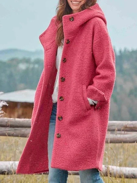 Płaszcz Teddy Damski Oversize z Kapturem