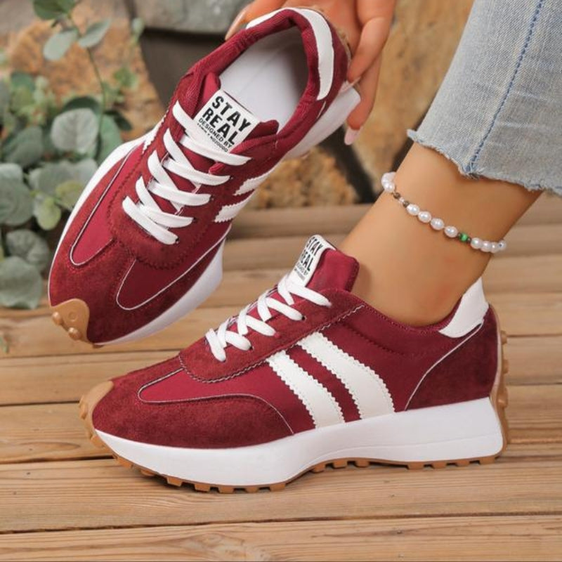 Retro Styl | Damskie Buty Biegowe na Platformie z Zamszu | Komfort i Styl na Co Dzień