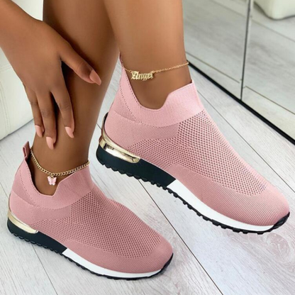 Sneakersy Damskie Wsuwane na Szeroką Stopę