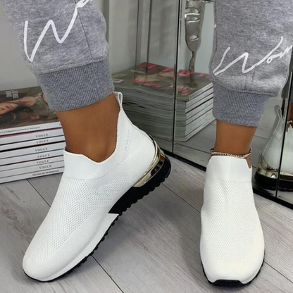 Sneakersy Damskie Wsuwane na Szeroką Stopę