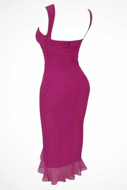Sophia | Elegancka Letnia Sukienka Midi z Marszczeniem 7