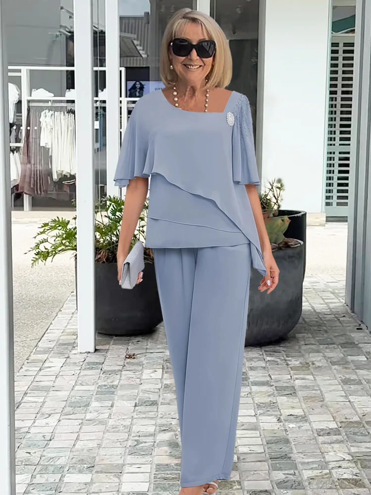 Sophia | Elegancki Granatowy Zestaw Damski 2-Częściowy 2