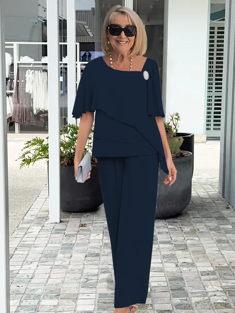Sophia | Elegancki Granatowy Zestaw Damski 2-Częściowy 3