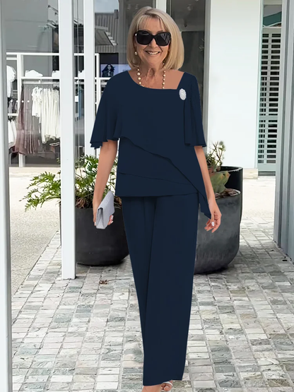 Sophia | Elegancki Granatowy Zestaw Damski 2-Częściowy 3