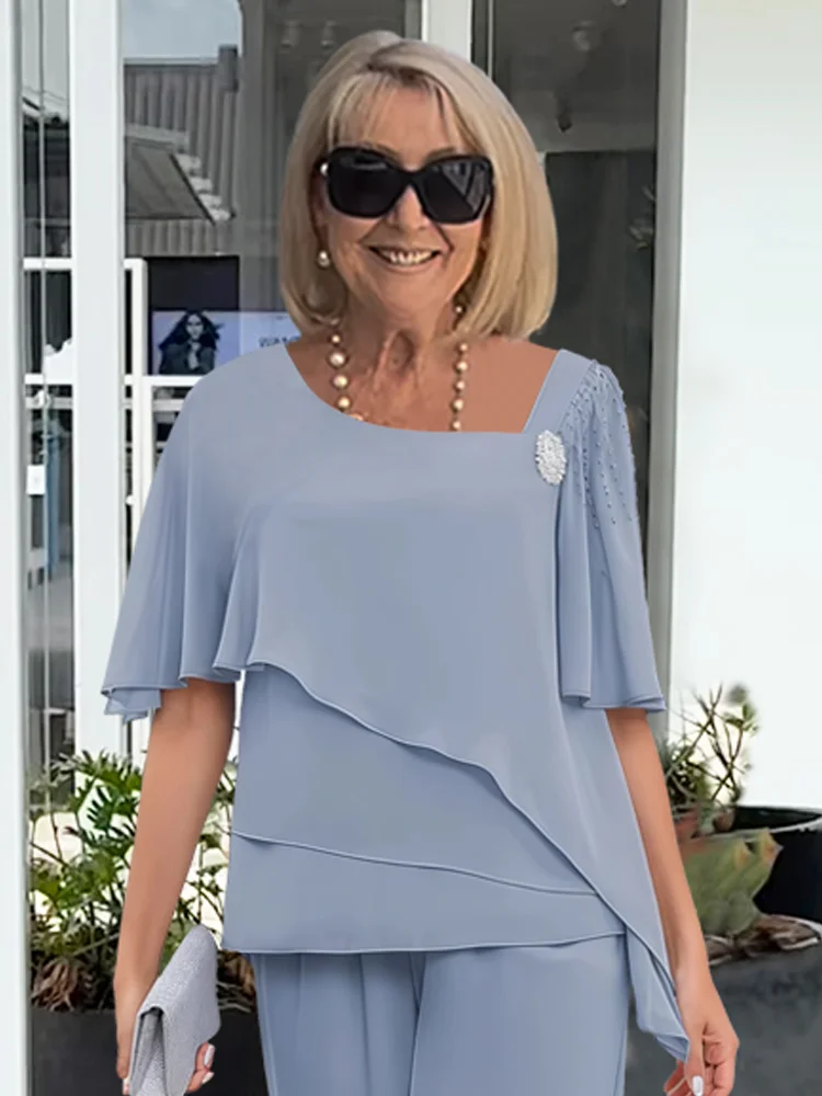 Sophia | Elegancki Granatowy Zestaw Damski 2-Częściowy 4