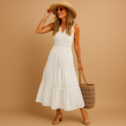 Styl Boho | Sukienka Letnia Damska z Lekkiego Materiału | Luźny Krój na Plażę