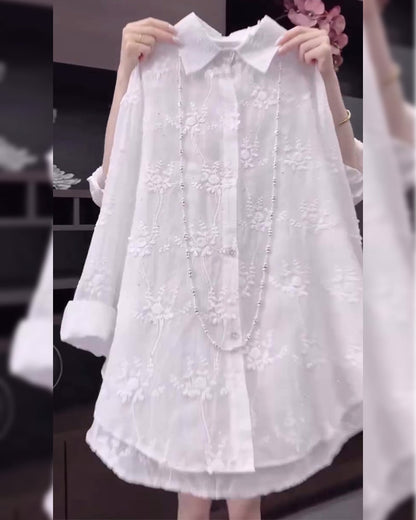 Stylowa Koszula Damska w Kwiaty z Obniżonymi Ramionami | Lekkie i Oddychające Tkaniny dla Eleganckiego Wyglądu 1