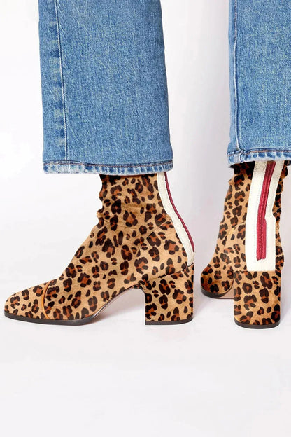 Stylowe Botki Damskie na Obcasie z Kwadratowymi Noskami | Wygodne i Eleganckie Buty na Co Dzień 4