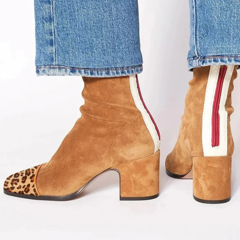 Stylowe Botki Damskie na Obcasie z Kwadratowymi Noskami | Wygodne i Eleganckie Buty na Co Dzień 5