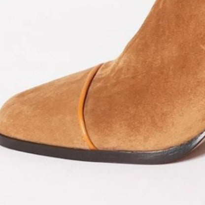 Stylowe Botki Damskie na Obcasie z Kwadratowymi Noskami | Wygodne i Eleganckie Buty na Co Dzień 6