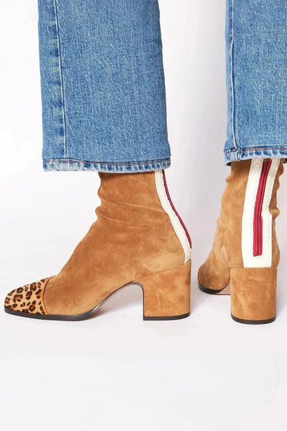 Stylowe Botki Damskie na Obcasie z Kwadratowymi Noskami | Wygodne i Eleganckie Buty na Co Dzień 7