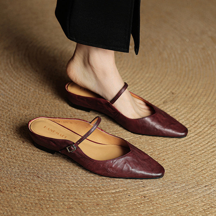 Stylowe Damskie Buty na Płaskiej Podeszwie z Paskiem - Elegancja na Co Dzień