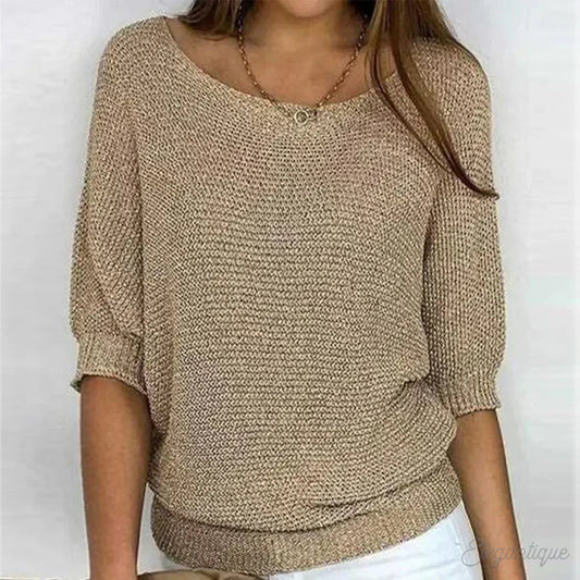 Stylowy Top Damski | Elegancki Top Damski z Długim Rękawem i Teksturowanej Dzianiny | Wygodny na Każdą Okazję