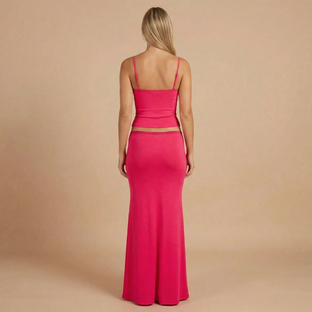Stylowy Zestaw Damski | Zestaw Dresowy Damski z Maxi Spódnicą i Krótkim Topem dla Wygody i Elegancji