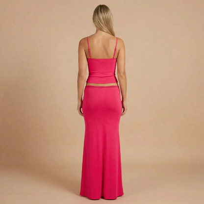 Stylowy Zestaw Damski | Zestaw Dresowy Damski z Maxi Spódnicą i Krótkim Topem dla Wygody i Elegancji