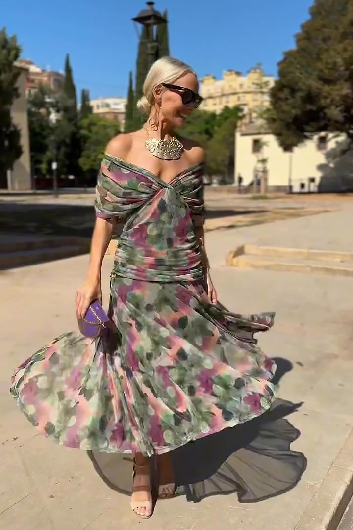 Sukienka Maxi na Wesele | Elegancka Długa Sukienka Wieczorowa z Dekoltem V